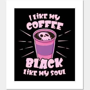 Black Like My Soul Pastel Grunge Nu Goth Coffee Posters and Art